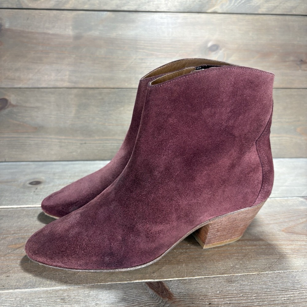 isabel marant dacken womens size 37 shoes purple suede heel ankle boots